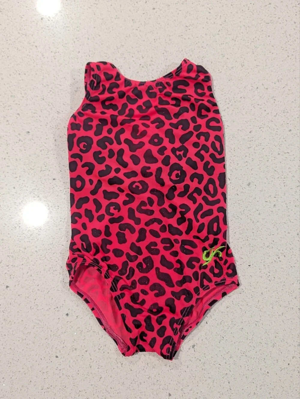 CUTE Tiny Toddler GK ELITE Gymnastics Dance Baby Leotard TD 2T-3T NEON CHEETAH
